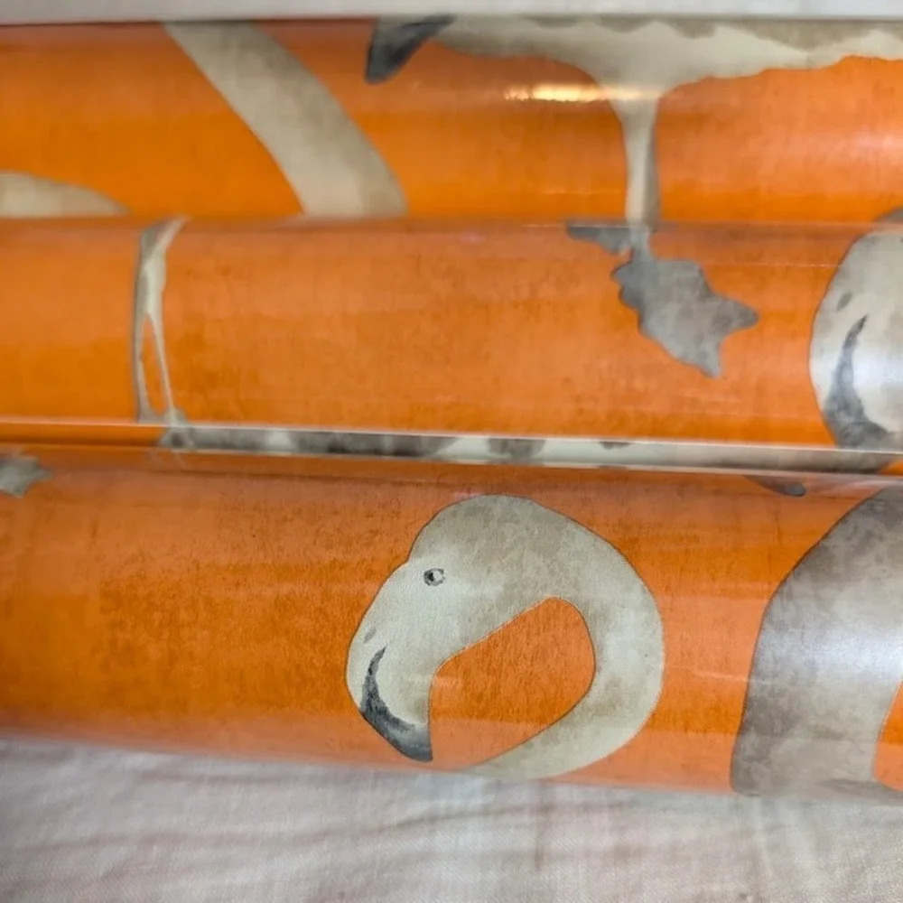 ASW‎ Flamingo Beach Calypso Orange Wallpaper x3 Rolls Same Batch C1 Feature Wall